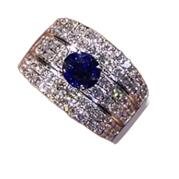 Blue Rhinestone Ring - Picture 2 of 7
